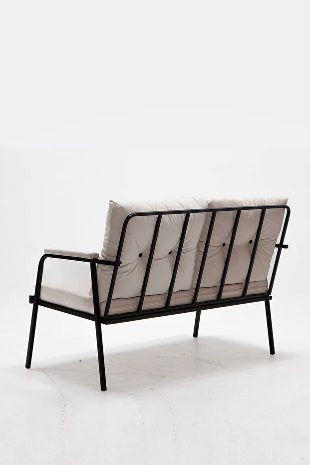 Riva 2 1 1 S Minderli Bahçe Takımı Balkon - Bahçe - Teras Mobilyası / Krem